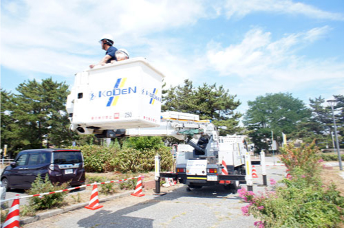 高所作業車　乗車体験